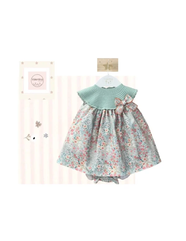Vestido morgana flores tricot Valentina bebés BEK111