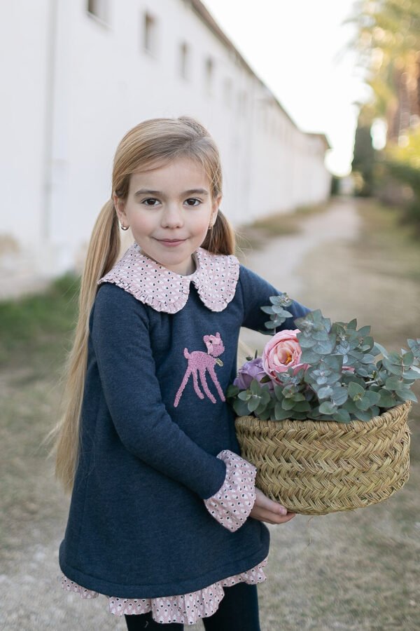 vestido felpa estampado rosa coco acqua 50326