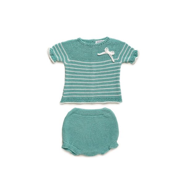 Conjunto braga punto rayado verde lago 25062 de juliana - Imagen 3