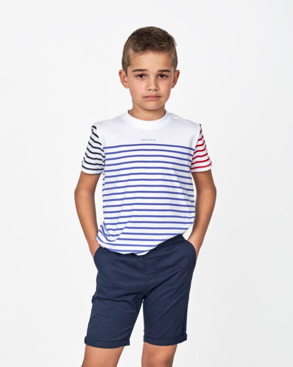 Set camiseta rayas +bermuda niño de spagnolo 3656 - Imagen 2