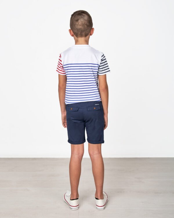 Set camiseta rayas +bermuda niño de spagnolo 3656 - Imagen 3