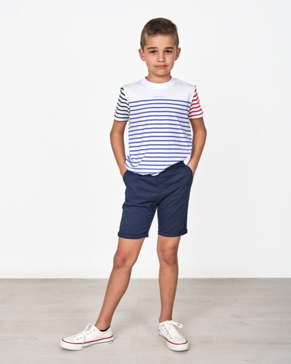 Set camiseta rayas +bermuda niño de spagnolo 3656