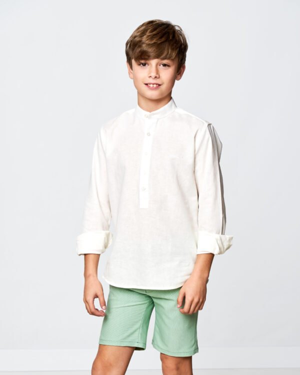 Camisa cuello mao lino de spagnolo L23