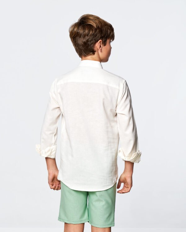 Camisa cuello mao lino de spagnolo L23 - Imagen 3