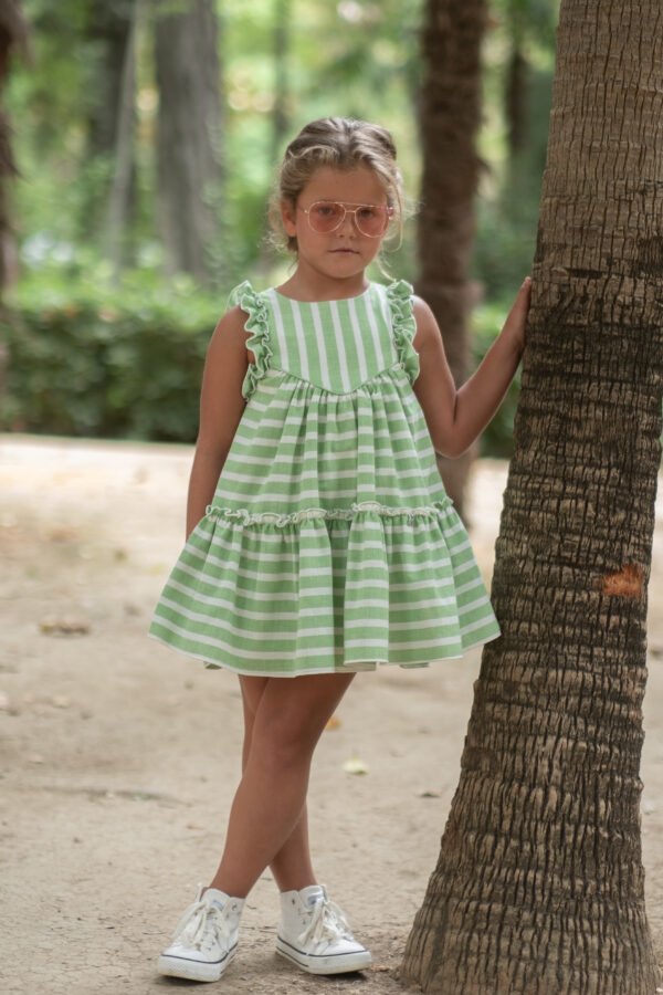 Vestido rayas verde de vera 25VV10