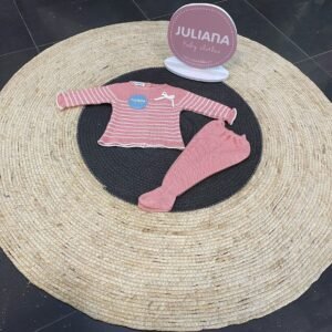 Conjunto polaina rayado rosa empolvado 25052 de juliana
