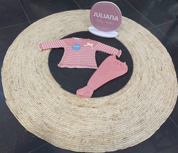 Conjunto polaina rayado rosa empolvado 25052 de juliana