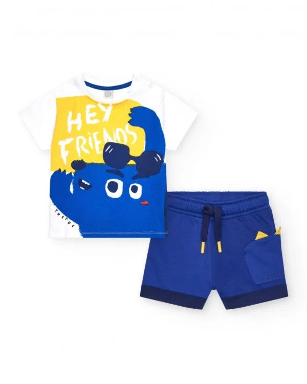 Conjunto niño camiseta y bermuda azul tuc-tuc