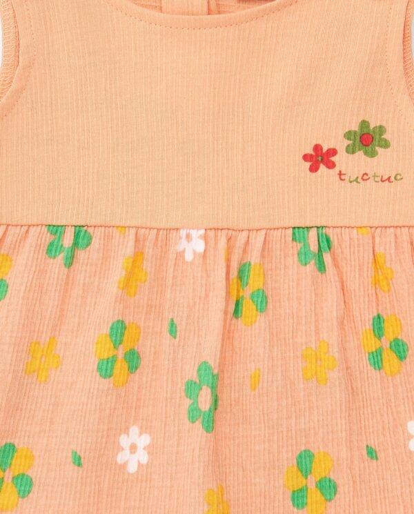 Vestido melocotón estampado florado tuc-tuc - Imagen 3
