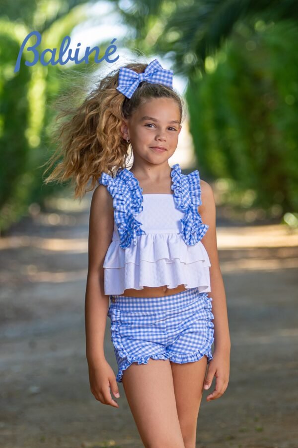 Conjunto blusa y short cuadros vichy de Babiné