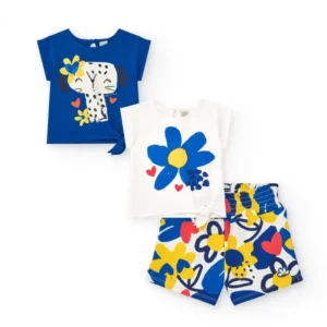 Conjunto niña 2 camisetas y short estampado tuc-tuc