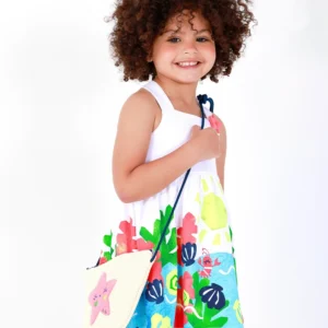 Vestido niña blanco estampado floral tuc-tuc