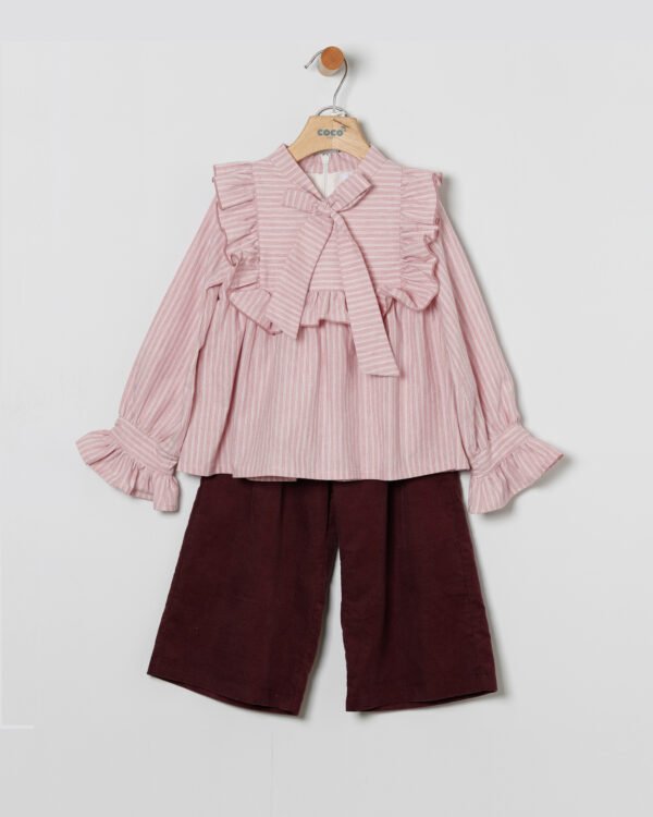 Conjunto blusa rayas y pantalón coco acqua 50499 - Imagen 2