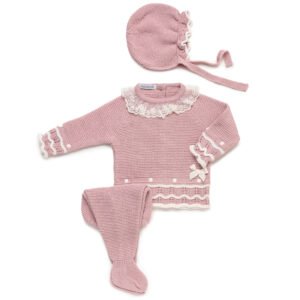 Conjunto jersey gorro y polaina punto de Juliana vistiendo bebes 25547