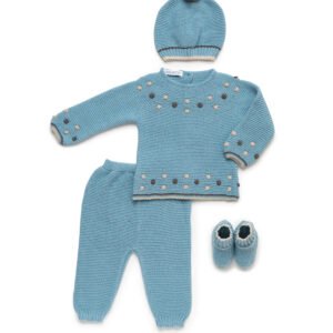 Conjunto punto 4 piezas bodoques nube marengo de Juliana vistiendo bebes 25553