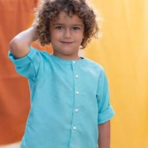 Camisa turquesa de cocote 57072